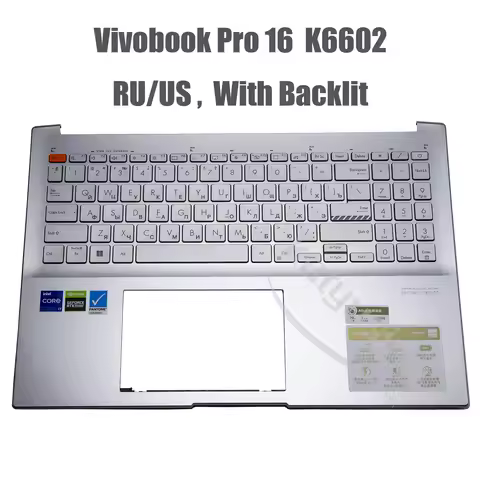 Russian US Keyboard for ASUS Vivobook Pro 16 OLED K6602 K6602ZC K6602ZE K6602HC K6602VV With Backlit