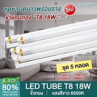 ชุด 5 หลอด หลอดไฟ LED รุ่นสว่างพิเศษ T8 18W 120cm 2200lm แสงสีขาว Daylight 6500K Thailand Lighting ห