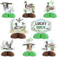 Duck Hunting Party Decorations 8PCS Lucky Duck Table Centerpieces Duck Honeycomb Centerpieces Lucky 