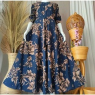 KATUN Latest Monalisa Motif Gamis, Muslim Women's Gamis, Bangkok Cotton Gamis, Hibiscus Motif Gamis