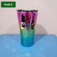 Gelas Stainless Steel Multicolor 500ml dengan Pembuka Botol dan Desain Diamond