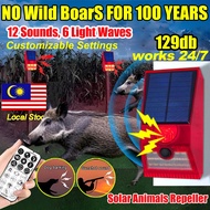 【In stock AI Smart Chip】Solar Alarm Sensor Dog Barking Loud 129db Home Outdoor Security Siren Alarm 