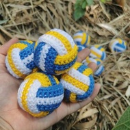 鉤針編織排球造型鑰匙圈