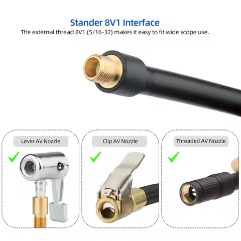 Bicycle Tire Air Pump Extension Hose External 8V1 Thread EPDM Pipe 17/20/30/50CM Electric Pump Bike 