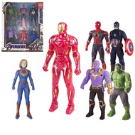 6pcs/set Anime Marvel Action Figure ABS LED Light Hulk Iron Man Spiderman Model Toys for Children Decoration978
