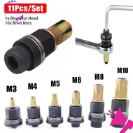 HOULAI 11Pcs/Set Hand Rivet Nut Rivet Tool Set Rivet Nut Tool Rivet Nut Mandrel Staple For Rivet Nut