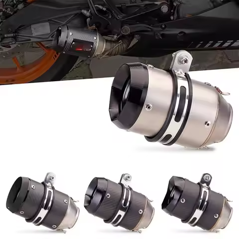 51MM Universal Motorcycle Exhaust Pipe for R3 MT07 390ADV S600 Ninja 400 - Modified AR Orange Cap Ta