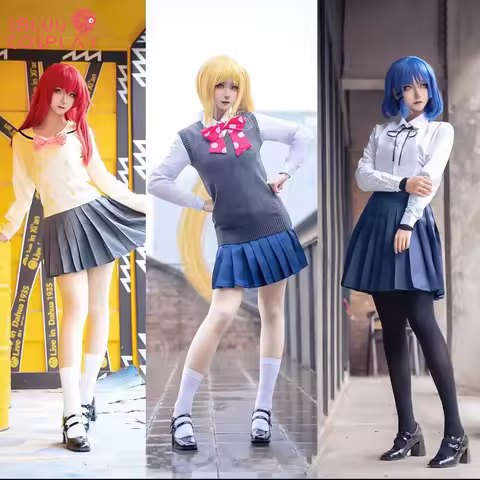 SBluuCosplay Bocchi The Rock Cosplay Kita Ikuyo Ijichi Nijika Yamada Ryo Cosplay Costume JK Uniform 
