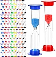80 Pcs 1 Minute Sand Timer, Plastic Sand Timer Bulk, 1 Minute Hourglass Timers, 3.42 x 0.98 Inch, Ti