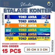 Stiker Etalase Konter / Stiker Agen Bank/ Stiker Bank Murah ONEKLIK.1