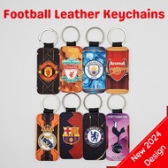 Football Leather Keychain (Gift) Liverpool Manchester United City Chelsea Arsenal Real Barcelona