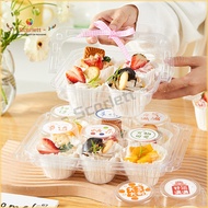 [10pcs/lot] 4&6-Cavity Portable Transparent PET Separate Cupcake Container / Independent Cupcake Hol