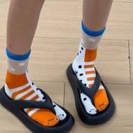 5 Pairs Of Fun Aquarium-Themed Couple Socks, Mixed Abstract Cute & Quirky Toe-Separated Mid-Calf Soc