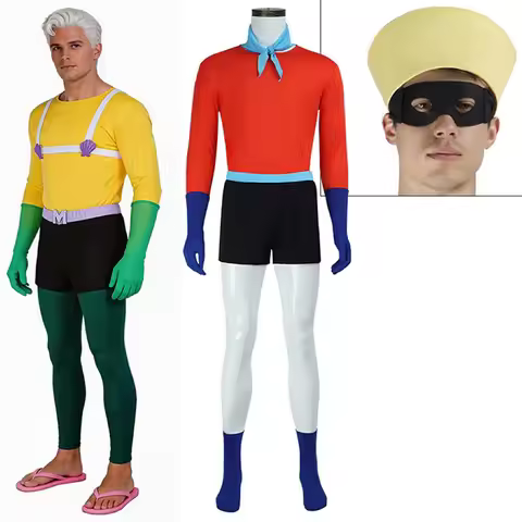 Adult Mermaid Man Cosplay Costume Barnacle Boy Fantasia Cartoon With Gloves Sailor Uniform Anime Hal