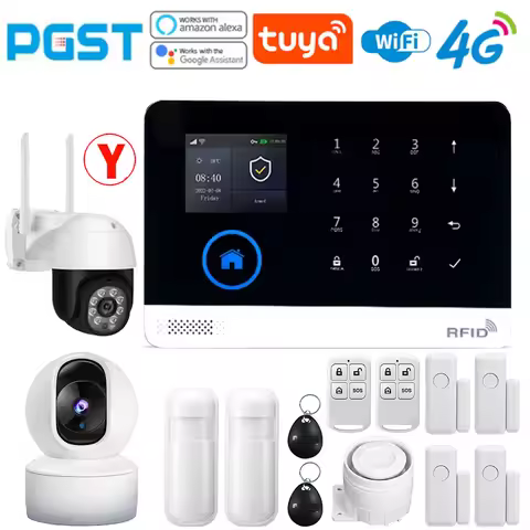 PGST-103 Graffiti Alarm System, 4G Secure Home WiFi Smart Home Alarm, Wireless Security System Devic