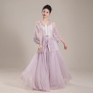 Youran Classical Dance Clothes Hanfu Improved Cardigan Gauze Clothes Large Swing Skirt Chinese Ethni