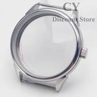 ETA6497 Watch Case 42mm Silver Stainless Steel Watch Case fit ETA6497 6498 Seagull ST3600 ST3620 ST3
