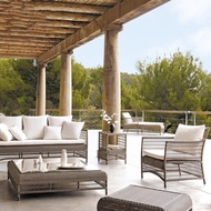 Outdoor American Style Homestay Terrace Furniture Garden Leisure Rattan Balcony Courtyard Rattan Sof