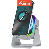 5 in 1 Wireless Induction Bluetooth Speaker Phone Holder Power Bank RGB Light Tablet Stand Hub