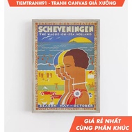 Tranh treo tường Beach Wall Art Holland Wall Art Art Deco Decor Vintage Wall Art Colorful Art tặng k