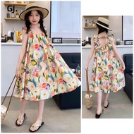 ((Promotion) 4-14 Years Old Girls Dress [Grojoy] 2026 Children Seaside Vacation Casual Floral Skirt 