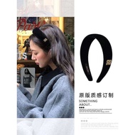 Fever Same Style min Black Velvet Headband Female Autumn Winter High-End Temperament High Skull Face