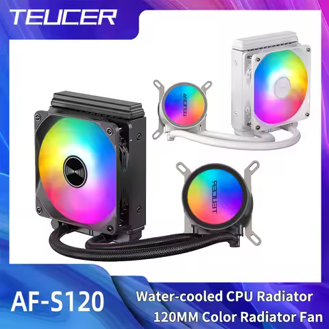 TEUCER AF-S120 Water Cooler 120mm RGB Fan Liquid Heatsink Integrated Radiator Cpu Cooling for Intel