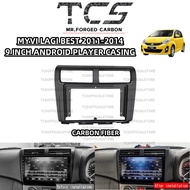 TCS PERODUA MYVI LAGI BEST 2011-2014 CARBON FIBER ANDROID PLAYER CASING FRAME ACCESSORIES 9INC