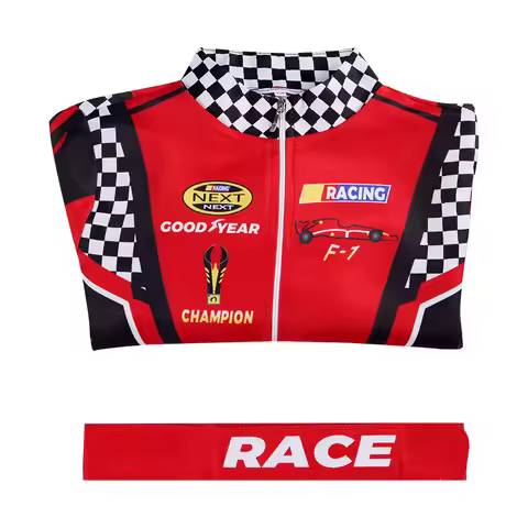Racer Cosplay Costume Red Classic One-Piece Training Racing Uniform Suit For Halloween Karting Jerse