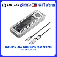 Orico AAGM2-U4 40Gbps M.2 NVMe SSD Enclosure with Fan AAGM2-U4-SV-BP itw