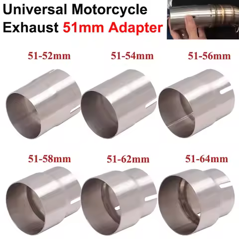 51mm To 52MM 54MM 56MM 58MM 62MM Motorcycle Yoshimura Exhaust Escape Convertor Adapter Link Pipe Tub