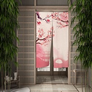 Japanese Style Door Curtain Cherry Blossom Decoration Home Linen  Curtain Kitchen Bathroom Curtains Privacy Blackout Door