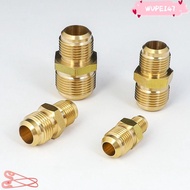 WUPEI47G9 Brass Pipe Fitting Connector, 5/16" 5/8" 3/4" Straight Flare Connector,  Male to Male 1/4"