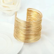 Gelang Lengan Wanita Bangle Wide Cuff Opening Bracelet Samping Retro Ceruk Gelang Kawat Lebar Berleb