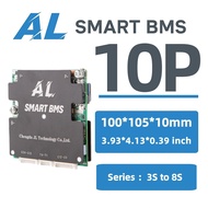 AL-AB8S10P Smart BMS 3-8S 100A APP Bluetooth Active Balance LiFePO4 Li-ion UART CAN RS485 EBike Sola