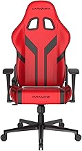 DXRacer P Series Gaming Chair, Premium PVC Leather Racing Style Office Computer Seat Recliner with Ergonomic Headrest and Lumbar Support (Red &amp; Black)