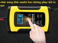 Sạc bình ắc quy 12V/6A 4-100Ah có chức năng khử sunfat phục hồi ắc quy thông minh tự ngắt khi đầy ch