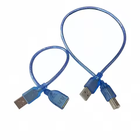USB 2.0 USB Square Port USB A Male to USB B Male + USB A Female, Printer Scanner Extension Cord