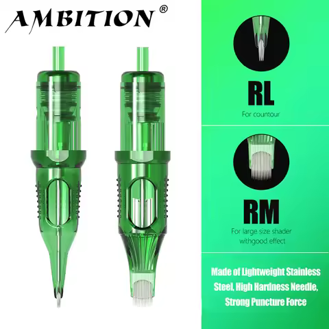 Ambition T-rex Tattoo Ink Cartridge Needle 20pcs 1RL 3RL 5RL 5RM 7RM Round Liner Shader Magnum RL RM