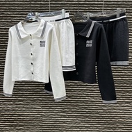 AAA+mi Lapel Knitted Cardigan & Half Skirt Set - Autumn/Winter Fashion for College Women