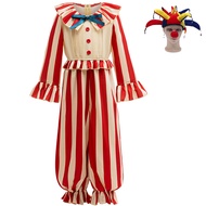 Children Girls Clown Joker Halloween Cosplay Costume Long Sleeve Jumpsuit Spring Autumn Outfit