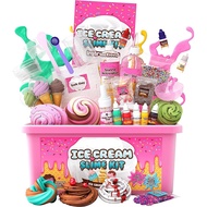 DIY Ice Cream Slime Kit for Girls, Amazing Ice Cream Slime Making Kit to Make Butter Slime, Cloud Slime &amp; Foam Slimes, Fun Birthday Gifts for Boys Girls