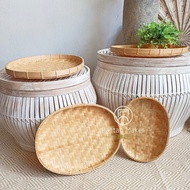 Nyiru Buluh Bujur Anyaman Tampi Kilat Makanan / Bamboo Tray / Display Tray / Food Tray / Jewelry Tra