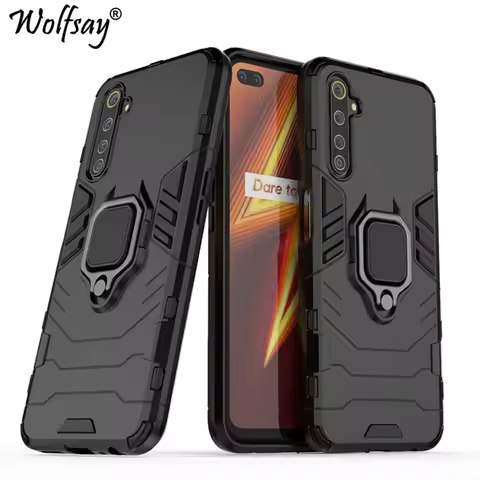 For Oppo Realme 6 Pro Case Armor Magnetic Suction Stand Full Edge Cover For Oppo Realme 6 Pro Cover 