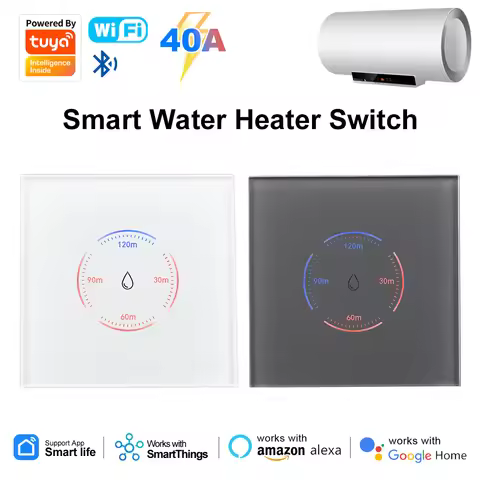 40A Smart Life WiFi Boiler Switch 8000W Water Heater Touch Wall Air Conditioner Switch EU Standard S