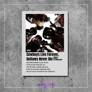 Room Decoration Cover Album Music Cowboys Live Forever Outlaws Never Die Aesthetic Band slow rock MD