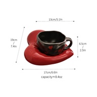 New style heart-shaped cup and saucer tissue box ceramic set household use tabletop in living room h