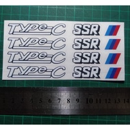 [Sticker Rim Kereta] Sticker Rim SSR Type C. Sesuai Untuk Saiz RIM15 & 16