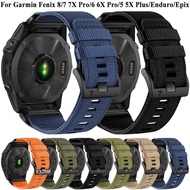 QuickFit 26mm 22mm Nylon Strap For Garmin Fenix 8 Pro 51mm Fenix8 47mm 7 7X Pro 6 6X Descent G2 G1 E