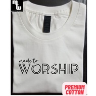 Made To Worship Minimalist Bible Verse Tshirt Christian Shirt | Unisex Premium Cotton